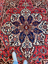 Load image into Gallery viewer, Janetta | 8.2x11.9 | Stunning Butterfly Geometric Persian Bakhtiar - The Curated Loom