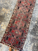 Load image into Gallery viewer, Rhett | 2.7x7.0 | Antique Serapi Heriz | Geometric Worn Tribal Runner