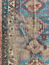 Load image into Gallery viewer, Ronan | 3.6x6.7 | Distressed Primitive Antique Caucasian Kuba |