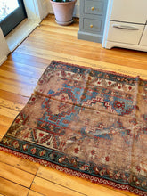 Load image into Gallery viewer, Ronan | 3.6x6.7 | Distressed Primitive Antique Caucasian Kuba |