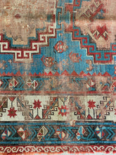 Load image into Gallery viewer, Ronan | 3.6x6.7 | Distressed Primitive Antique Caucasian Kuba |