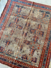 Load image into Gallery viewer, Scarlette | 4.3x5.0 | Truly Stunning Worn Antique Persian Afshar