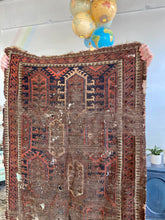 Load image into Gallery viewer, Thread bare primitive worn tapestry rug | 58x34 |