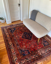 Load image into Gallery viewer, Sutton l 4.4x7 l Rich and Moody Red & Blue Qashgai