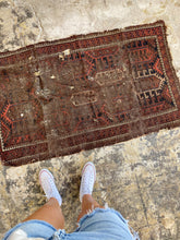 Load image into Gallery viewer, Thread bare primitive worn tapestry rug | 58x34 |