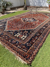 Load image into Gallery viewer, Britton | 7.0x10.4 | Hard to Find Blue &amp; Red Qashqai Area Rug
