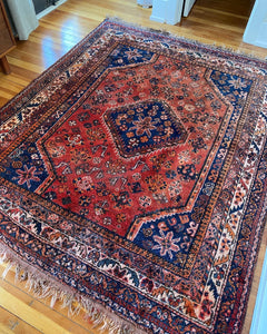 Sutton l 4.4x7 l Rich and Moody Red & Blue Qashgai