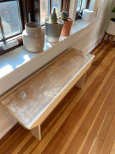 Load image into Gallery viewer, WOODEN WHITEWASHED BENCH
