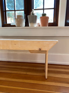 WOODEN WHITEWASHED BENCH