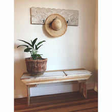 Load image into Gallery viewer, WOODEN WHITEWASHED BENCH
