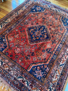 Sutton l 4.4x7 l Rich and Moody Red & Blue Qashgai